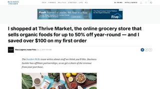 Online grocery store Thrive Market sells affordable, organic food up to ...