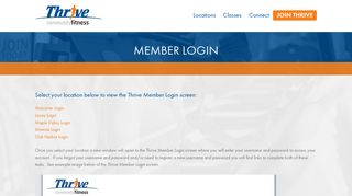 Member Login - Thrive Community Fitness