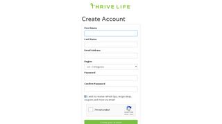 Thrive Life - Sign Up