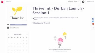Thrive Int - Durban Launch - Session 1 tickets - Thrive Int - Durban ...