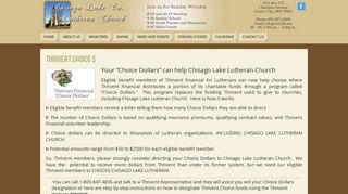 Thrivent Choice $ - Chisago Lake Ev. Lutheran Church