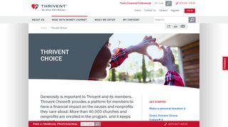 Generous Giving and Member Stewardship | Thrivent Choice