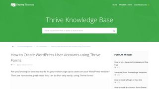 How to Create WordPress User Accounts using ... - Thrive Themes