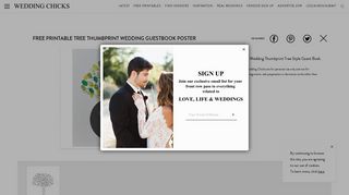 Print - Free Printable Tree Thumbprint Wedding Guestbook Poster