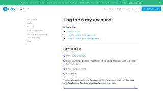 Log in to my account – Thumbtack Help