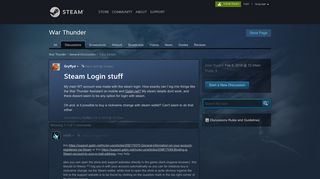 Steam Login stuff :: War Thunder General Discussions