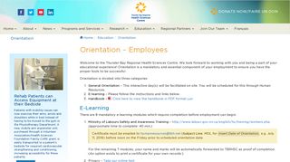 Orientation – Employees - Thunder Bay Regional Health Sciences ...