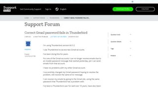 Correct Gmail password fails in Thunderbird - Mozilla Support