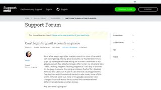 Can't login to gmail accounts anymore | Thunderbird Support Forum ...
