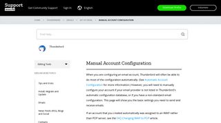 Manual Account Configuration | Thunderbird Help - Mozilla Support