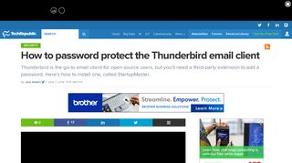 How to password protect the Thunderbird email client - TechRepublic