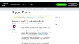 I can't send with SMTP on Thunderbird 45.6.0 - Mozilla Support
