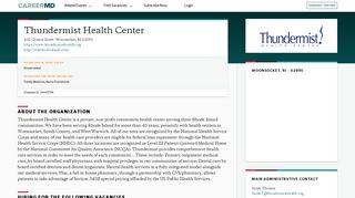 CareerMD | Thundermist Health Center Snapshot | CareerMD.com