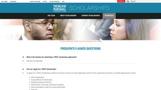 FAQs | Thurgood Marshall College Fund