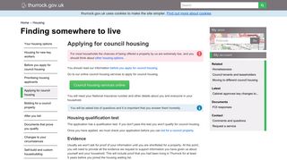 Applying for council housing | Finding somewhere to live | Thurrock ...