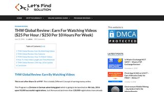 THW Global Review : Earn For Watching Videos ($25 Per Hour / $250 ...