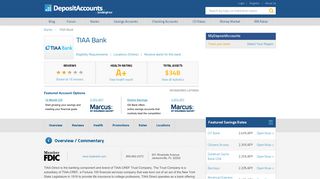 TIAA Bank Reviews and Rates - Deposit Accounts