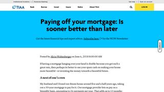 Paying off your mortgage: Is sooner better than later | TIAA