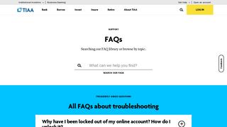 FAQs About Troubleshooting | TIAA