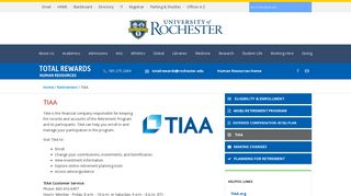 TIAA :: Benefits :: University of Rochester