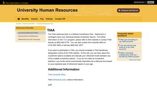 TIAA - University Human Resources - University of Iowa