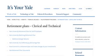 Retirement plans - Clerical and Technical | It's Your Yale