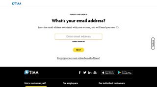Forgot user ID - TIAA Secure Account Access