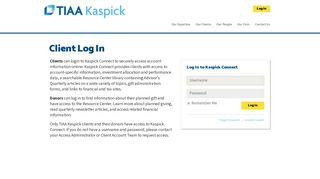 Log In - TIAA Kaspick