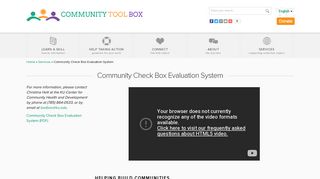 Community Check Box Evaluation System | Community Tool Box