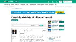 Please help with ticketone.it - They are impossible - Italy Forum ...