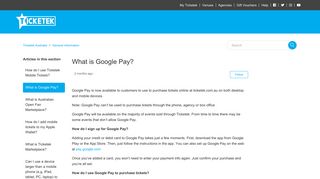 What is Google Pay? – Ticketek Australia