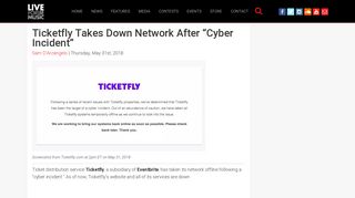 Ticketfly Takes Down Network After 
