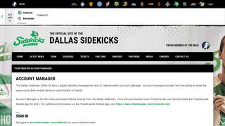 Ticketmaster Account Manager - Dallas Sidekicks