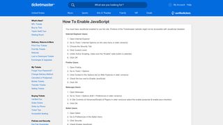 Ticketmaster.com - Help | Enable JavaScript