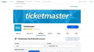 Working at Ticketmaster: 98 Reviews about Pay & Benefits | Indeed.com
