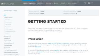 Getting Started – The Ticketmaster Developer Portal