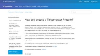 How do I access a Ticketmaster Presale? – Ticketmaster