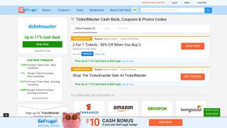 TicketMaster Cashback, Coupons & Deals - Highest Rate Guaranteed