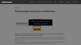 Ticketmaster launches Verified Fan | Ticketmaster | Get Started