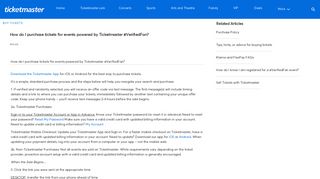 How do I purchase tickets for events powered by Ticketmaster ...
