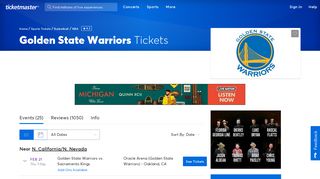 Golden State Warriors Tickets | Single Game Tickets ... - Ticketmaster
