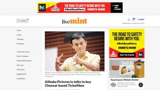 Alibaba Pictures in talks to buy Chennai-based TicketNew - Livemint