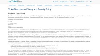 TicketRiver.com.au - Privacy Policy