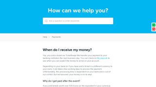 When do I receive my money? – TicketSwap