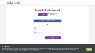 TicketWeb - My Account - Login/Create Account