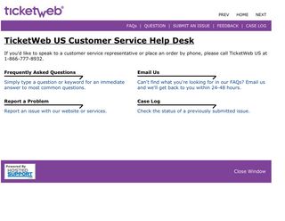 TicketWeb Customer Help Desk - Hosted Support