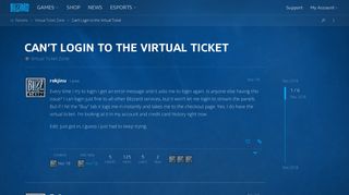 Can't Login to the Virtual Ticket - Virtual Ticket Zone - BlizzCon ...