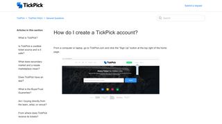 How do I create a TickPick account? – TickPick