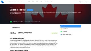 Cheap Canada Tickets - No Service Fees - TickPick