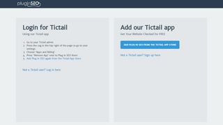 Plug in SEO for Tictail: sign up or log in